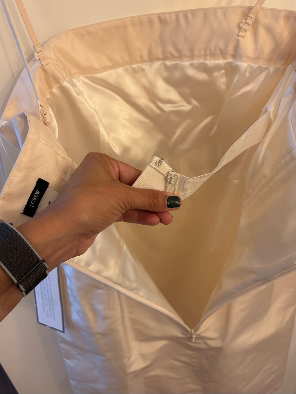 J. Crew Cream Strapless Bow-Waist Sheath Dress - Picture 5 of 6